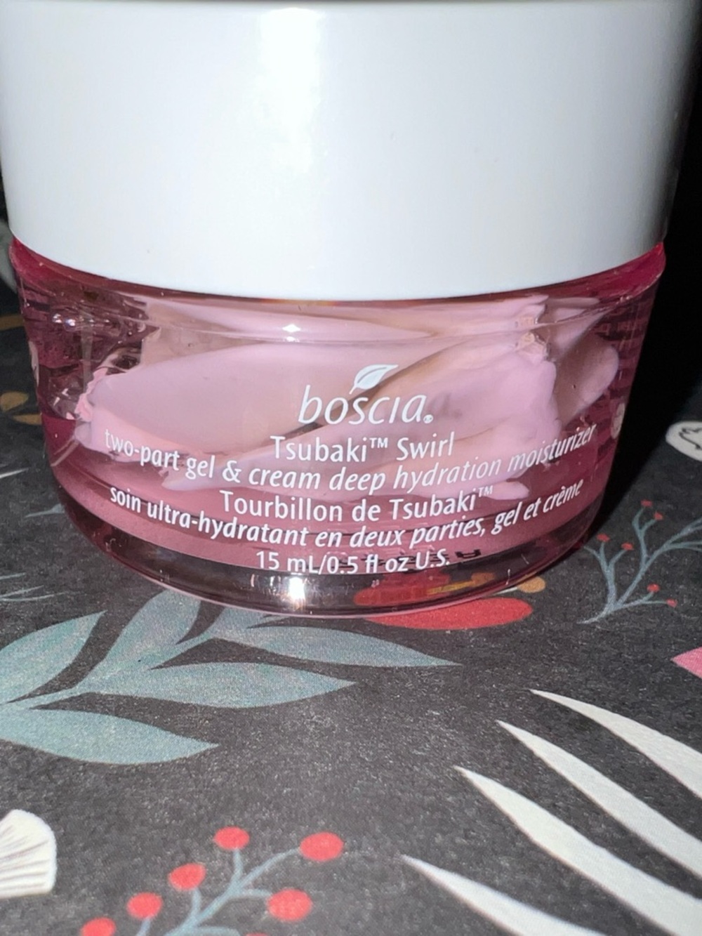 Rare Boscia Tsubaki Swirl Two-Part Gel & Cream Moisturizer - Pink with White Lid